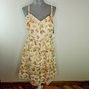 Kensie Gingham Floral Print Fit n Flare Sundress